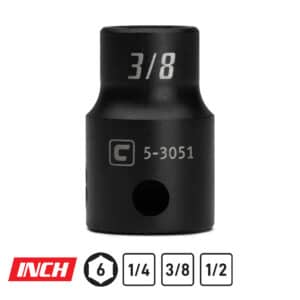 Shallow Impact Sockets, 6-Point, SAE