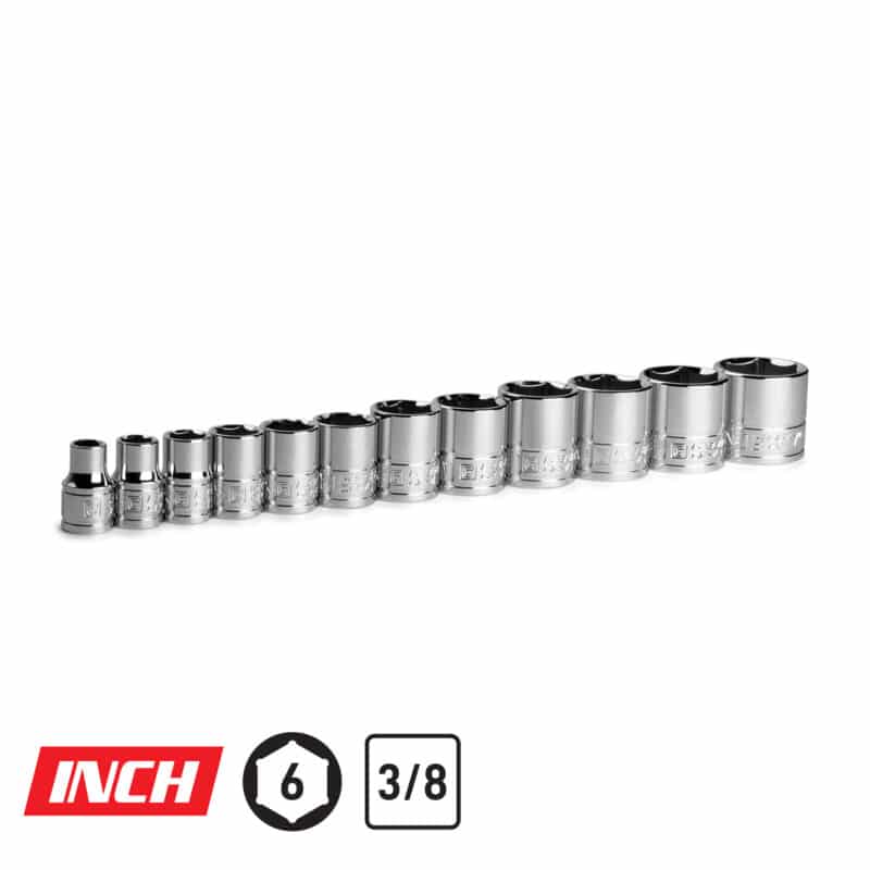 3/8″ Drive Shallow Chrome Sockets Set