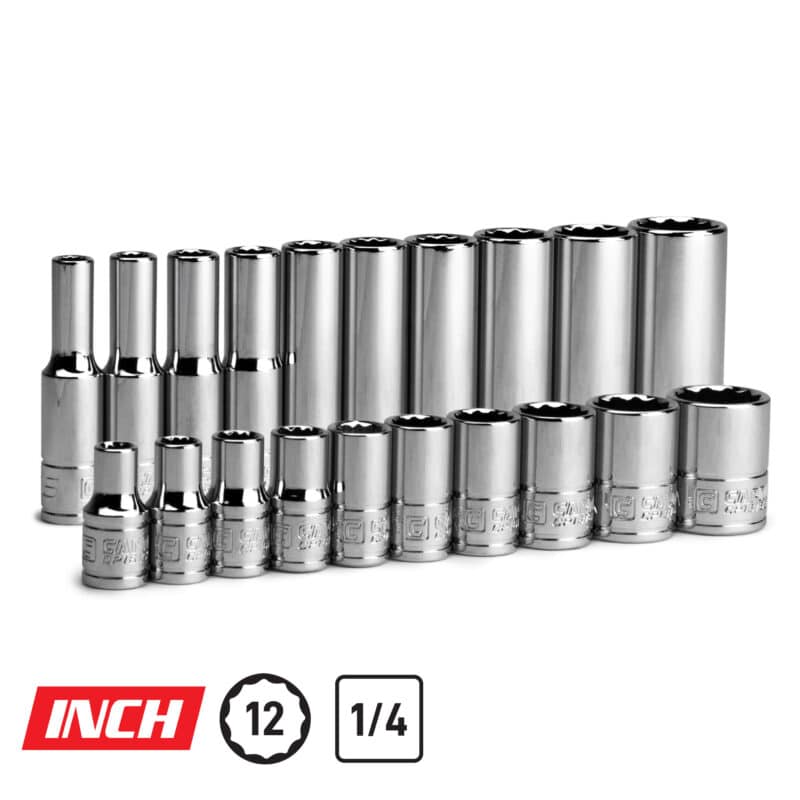 1/4″ 12-Point Master Chrome Sockets Set