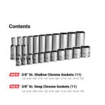 22-Piece 3/8" Drive 12-Point Chrome Socket Set