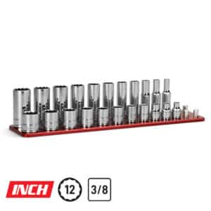 22-Piece 3/8" Drive 12-Point Chrome Socket Set