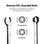 Remove 90% rounded bolts