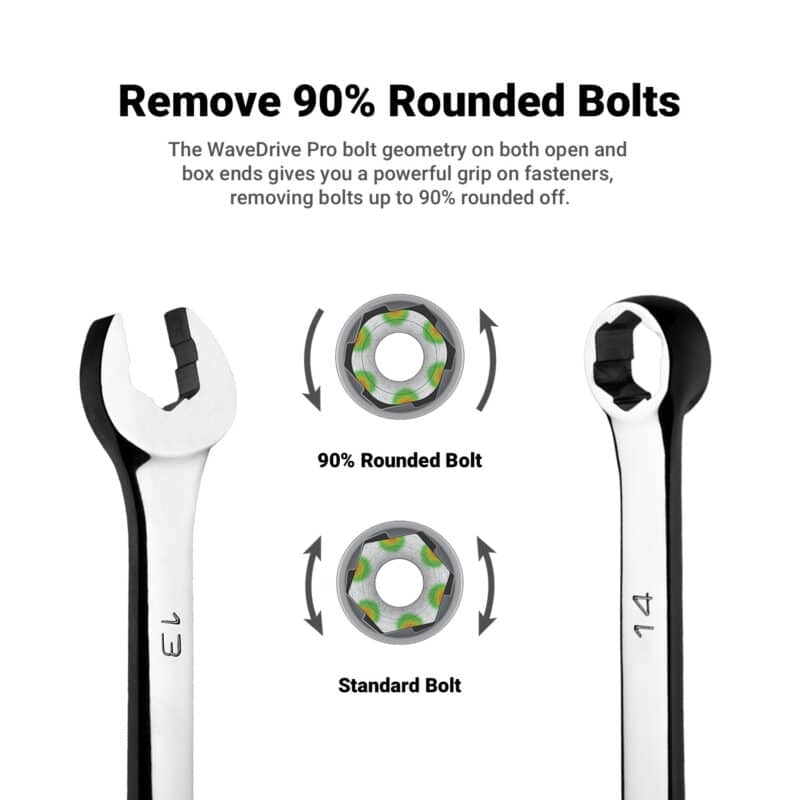 Remove 90% rounded bolts