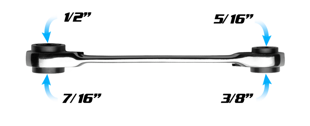 4 Sizes on 1 Wrench