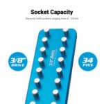 3/8″ Premium 2 Row Aluminum Socket Trays Rail, Metric