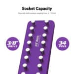 3/8″ Premium 2 Row Aluminum Socket Trays Rail, Metric