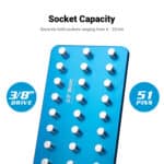 3/8″ Premium 3 Row Aluminum Socket Tray, Metric