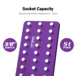 3/8″ Premium 3 Row Aluminum Socket Tray, Metric