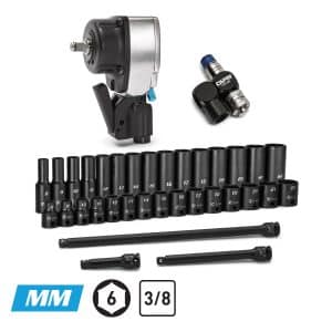 3/8" Drive Palm Air Pro Impact Bundle, Metric