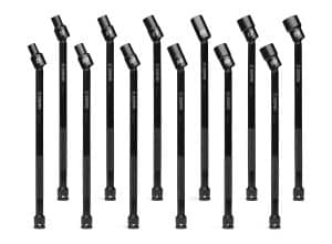 3/8" Drive Pinless Universal Long Impact Extension Socket Set