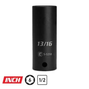 1/2" Drive Deep Impact Sockets, 6-Point, SAE