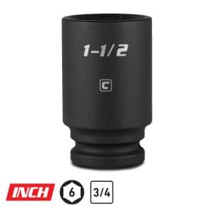 3/4" Drive Deep Impact Sockets, 6-Point, SAE