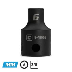 3/8" Drive Shallow Impact Sockets, 6-Point, Metric