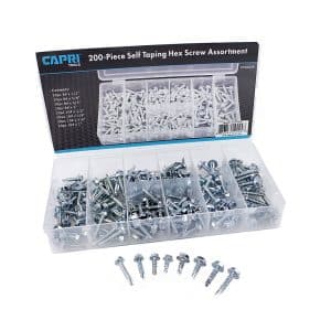 Hex Head Self-Drilling Screws Assortment Set, 200-Piece